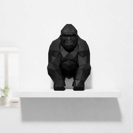 Low Poly 3D Decorative Gorilla - Modern Geometric Sculpture
